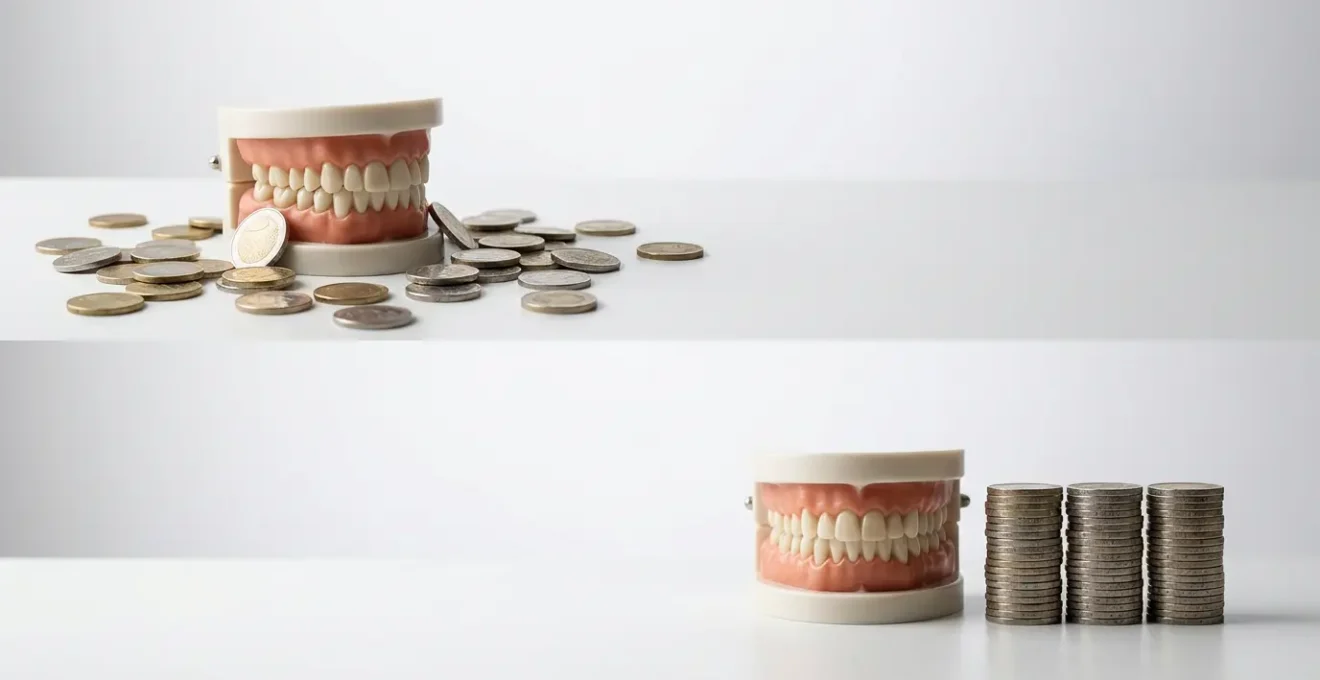 Comparaison visuelle des coûts des soins dentaires et des solutions d'économie