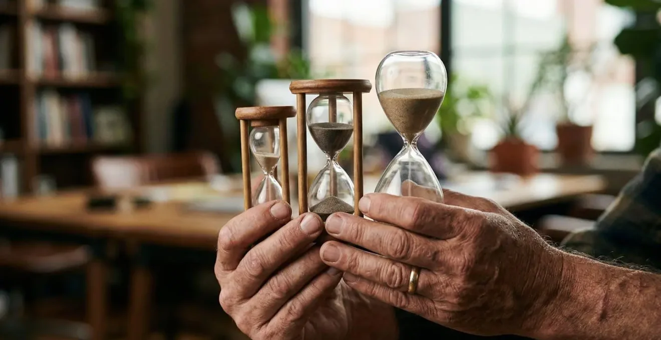 Calendrier symbolique montrant le décalage temporel du calcul des indemnités sur 3 ans