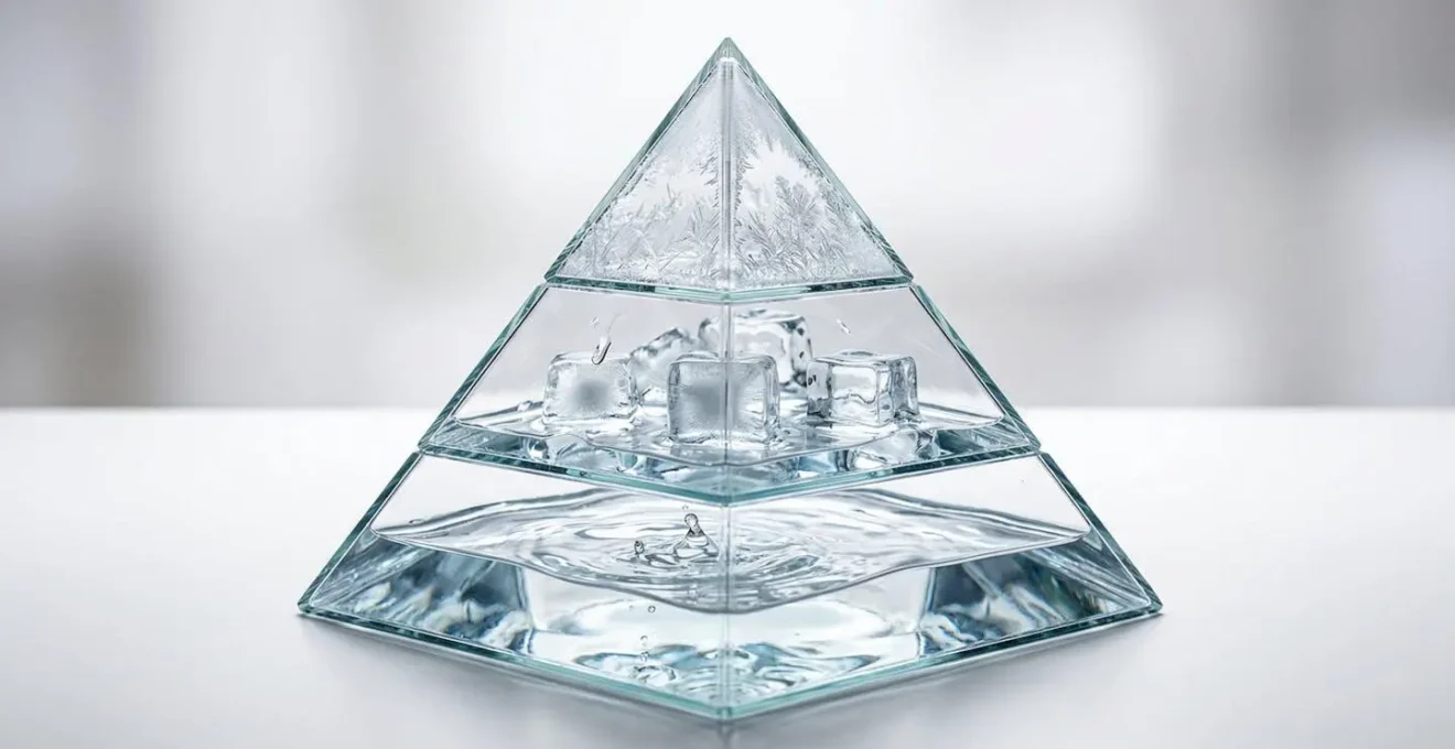 Pyramide en trois niveaux représentant les différents niveaux de liquidité de l'épargne d'urgence