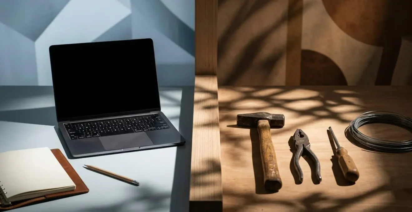 Distinction floue entre accident domestique et professionnel en télétravail : bureau à domicile avec outils de bricolage