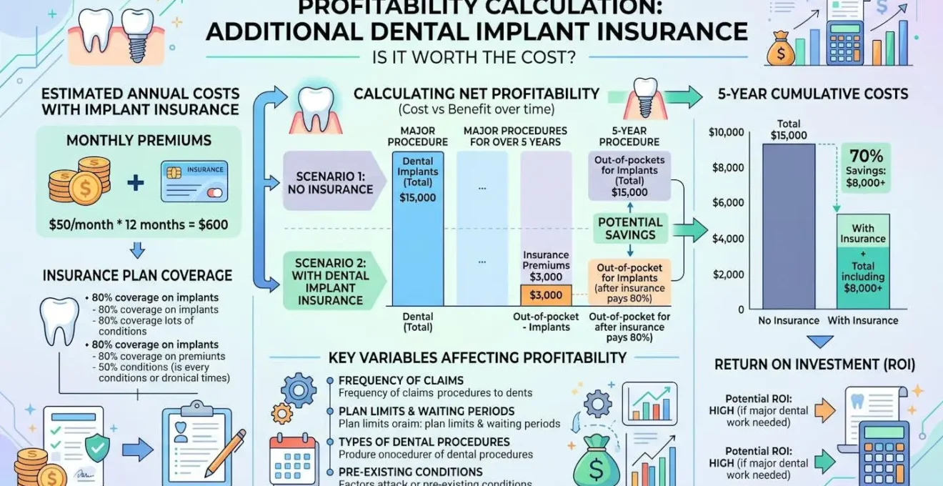 Visualisation du calcul de rentabilité d'une sur-complémentaire pour implant dentaire